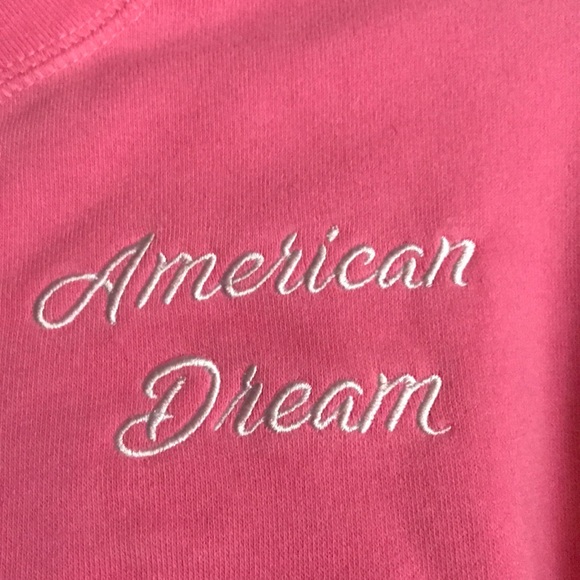 1 LEFT-NEW Pink “American Dream cropped sweatshirt - Picture 6 of 7